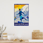 Chamonix-Ski-Plakat Mont-Blanc-Kunst Eiskunstlauf Poster (Küche)
