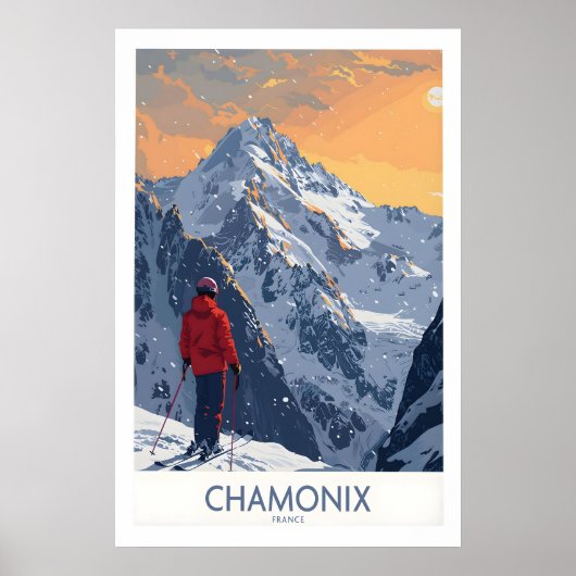 Chamonix Ski Print - France 1 Poster (Vorne)