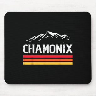 Chamonix Ski Resort Berg Frankreich Skifahren Retr Mousepad
