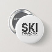 Chamonix Ski Resort Frankreich Alpen Französischer Button (Vorne & Hinten)