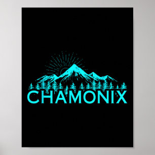 Chamonix Ski Resort Frankreich Skifahren Poster