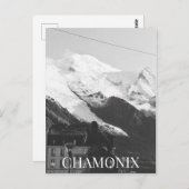 Chamonix Ski Resort Mont Blanc Statue France BW Postkarte (Vorne/Hinten)