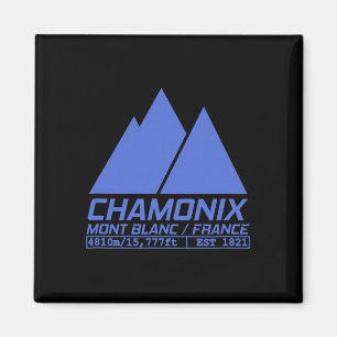 Chamonix-Ski Resort T-Shirt Skifahren Mont Blanc F Magnet