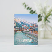 Chamonix Skistation Postkarte (Stehend Vorderseite)