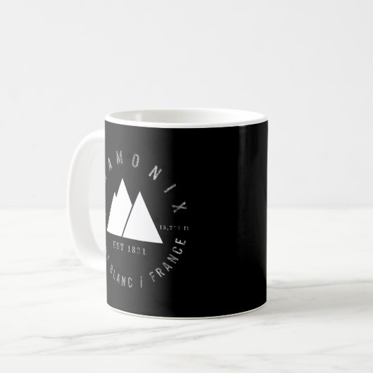 Chamonix Valley Mont Blanc Frankreich Snowboard Kaffeetasse (Vorderseite Links)