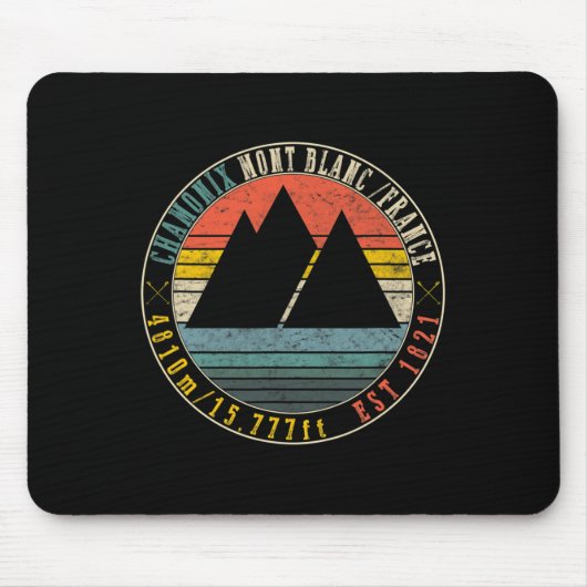 Chamonix Valley Mont Blanc Frankreich Snowboard Mousepad (Vorne)