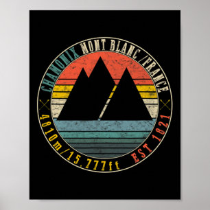 Chamonix Valley Mont Blanc Frankreich Snowboard Poster