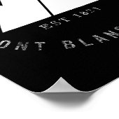 Chamonix Valley Mont Blanc Frankreich Snowboard Poster (Ecke)
