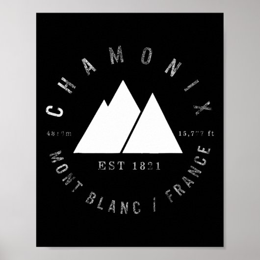 Chamonix Valley Mont Blanc Frankreich Snowboard Poster (Vorne)