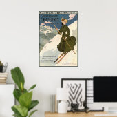 Chamonix Vintages französisches Skiposter Poster (Heimbüro)