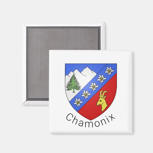 Chamonix-Wappen Magnet (Vorderseite/Rückseite)