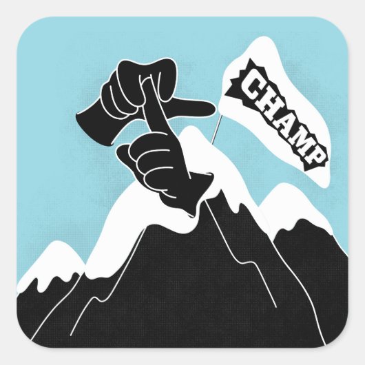 Champ - ASL-Design Quadratischer Aufkleber (Vorderseite)