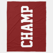 CHAMP Athletic Weißer Text Auf Fett Tiefrot Fleecedecke (Vorderseite)