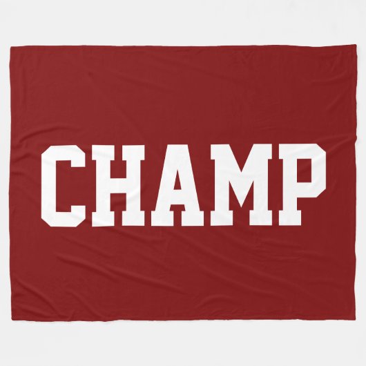CHAMP Athletic Weißer Text Auf Fett Tiefrot Fleecedecke (Vorderseite (Horizontal))