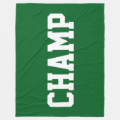 CHAMP Athletic Weißer Text Auf Fetter Hellegrüner  Fleecedecke (Vorderseite)