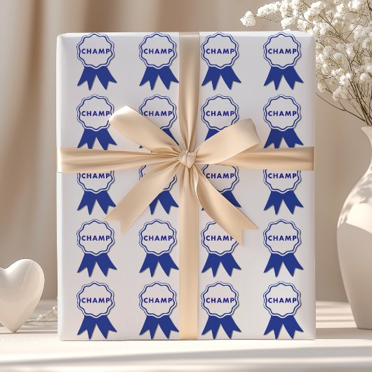 Champ Blue Ribbon Geschenkpapier