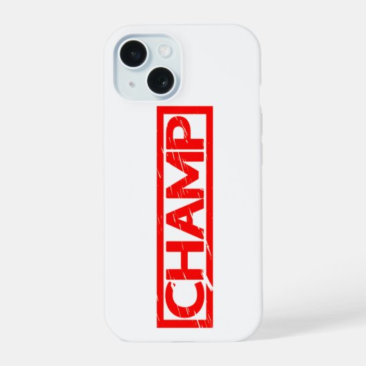 Champ-Briefmarke iPhone 15 Hülle (Rückseite)