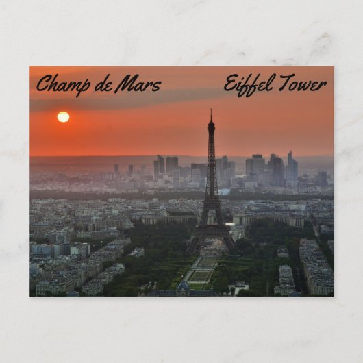 Champ de Mars, Eiffelturm Postkarte (Vorderseite)