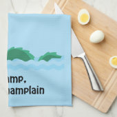 Champ, Lake Champlain Geschirrtuch (Viertel Falte)