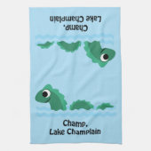 Champ, Lake Champlain Geschirrtuch (Vertikal)