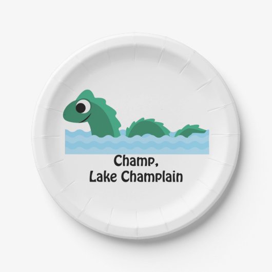Champ, Lake Champlain Pappteller (Vorderseite)