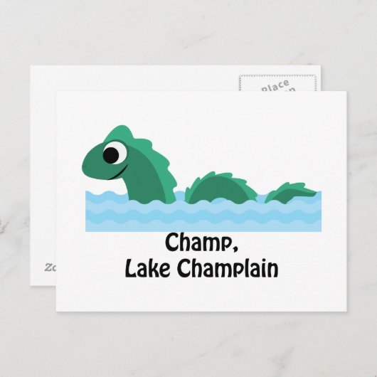 Champ, Lake Champlain Postkarte (Vorne/Hinten)