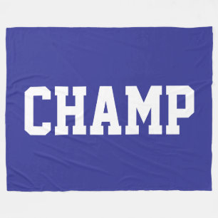 CHAMP Spaß Athletik Weißer Text Auf Fett Tiefblau Fleecedecke