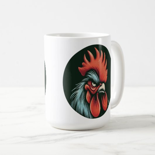 "Champ the Grumpy Rooster" Mug Kaffeetasse (VorderseiteRechts)