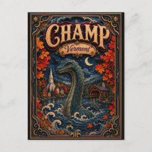 Champ Vermont Popcut Legenden Postkarte