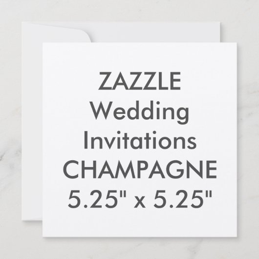 CHAMPAGNE 110lb 5,25" Square Wedding Einladungen (Vorderseite)