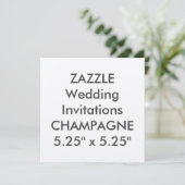 CHAMPAGNE 110lb 5,25" Square Wedding Einladungen (Stehend Vorderseite)