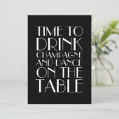 Champagne 1920er Jahre - Einladung zum Geburtstag (Stehend Vorderseite)