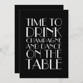 Champagne 1920er Jahre - Einladung zum Geburtstag (Vorne/Hinten)