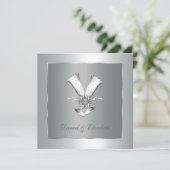 Champagne 25. Hochzeitstag Party Einladung (Stehend Vorderseite)