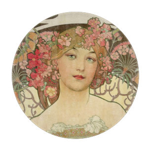 Champagne Alphonse Mucha Cutting Board Schneidebrett