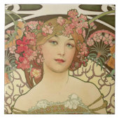 Champagne Alphonse Mucha Keramik Tile Fliese (Vorderseite)