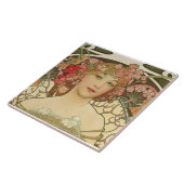 Champagne Alphonse Mucha Keramik Tile Fliese (Seite)