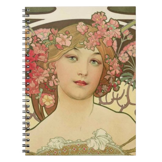 Champagne Alphonse Mucha Notebook Notizblock (Vorderseite)