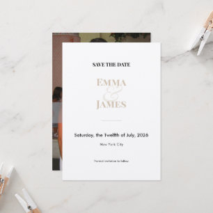 Champagne Ampersand Foto Save the Date Hochzeit Einladung