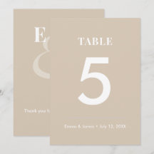 Champagne-Ampersand-Hochzeit | Moderne Tischnummer