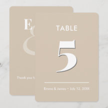 Champagne-Ampersand-Hochzeit | Tischnummer
