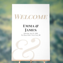 Champagne-Ampersand-Hochzeit | Willkommensschild