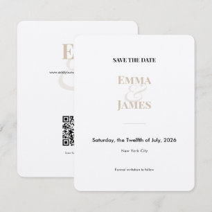 Champagne Ampersand Save-the-Date-Karte Hochzeit Save The Date