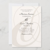 Champagne Ampersand Script Calligrafy Wedding Einladung (Vorderseite)