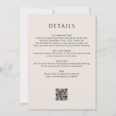 Champagne Ampersand Script QR Code Hochzeit Einladung (Rückseite)