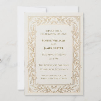 Champagne Art Deco Hochzeitseinladung Einladung