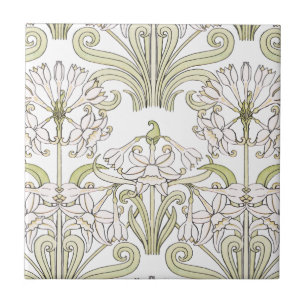 Champagne Art Nouveau Floral Fliese