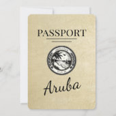 Champagne Aruba Pass Einladung zur Hochzeit (Rückseite)