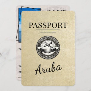 Champagne Aruba Passport Save the Date