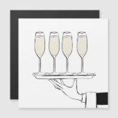 Champagne auf einem Behälter Magnetkarte (Vorne/Hinten)